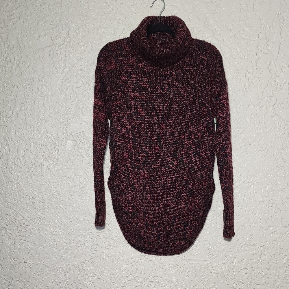 TREASURE & BOND Wool Turtleneck Sweater In Burgundy